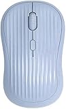Kabellose Maus, Dual Mode Bluetooth und 2,4GHz USB-A, Wiederaufladbar, Lange Akkulaufzeit, Leise Funkmaus, 1600 D-PI Genauigkeit, 4 Tasten, für Windows,Linus und MacOs für Links und Rechtshänder,Blau