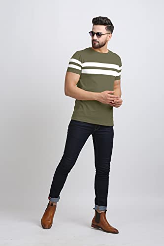 Image of AUSK T-Shirt for Mens Double Stripes on Chest