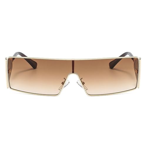 Small Rectangle Punk Sunglasses Women Metal Frame One-Piece Windproof Sun Glasses For Ladies Outdoor Eyewear F27