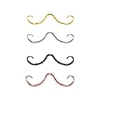 Hilufiet 4Pcs Septum Ring 316L Surgical Steel Septum Mustache Nose Ring Piercing Jewelry for Women Men