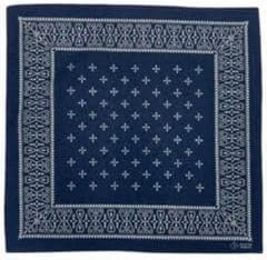 クロスフラワー柄バンダナ ヴィンテージ調 ストリート ギャング ヒップホップ系