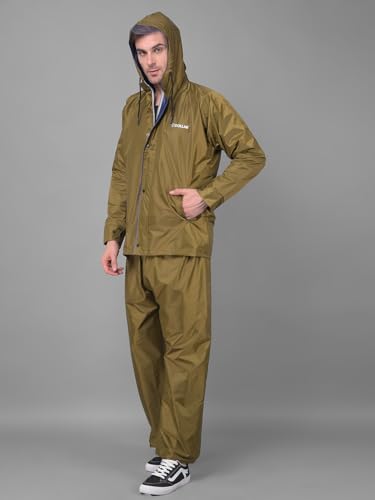 Image of Dollar Rainguard Men's Reversible Full Sleeve Solid Raincoat Set With Adjustable Hood and Pocket