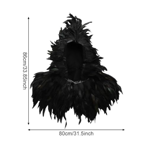 Châle rétro à lacets cape gothique à plumes femme - 3