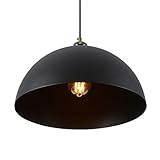 YHANFENGCY Vintage Black Pendant Light 13.7'' Retro Farmhouse Dome Pendant Lamp Modern Industrial Chandelier for Wire Length 78.74 '' Kitchen Island, Bedroom, Dining Room, Living Room, Hallway