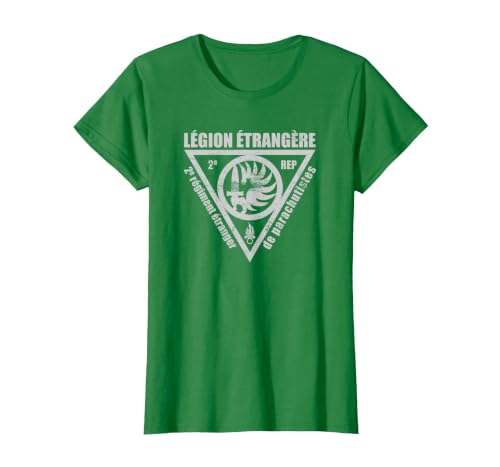 French Foreign Legion Paratrooper T Shirt - 2 Rep T-Shirt, Women, Kelly Green, Small