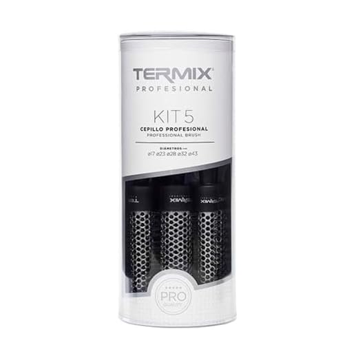 Termix profesional -Pack de 5 cepillos de pelo térmico redondo con tubo de aluminio que prmite reducir el tiempo de secado. El Pack incluye los diámetros Ø17, Ø23, Ø28, Ø32 y Ø43.