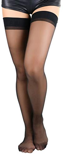 Image of ToBeInStyle Women's Sheer Seamless Nylon Contrasting Backseam Stocking