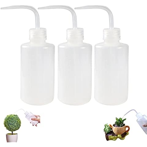 PXRLMYF 3 Stück Spritzflasche,250ml Gießflasche,Transpartent Kunststoff Quetschflaschen für Gartenarbeit Industrie Labor und Chemie, Weiß, 25x22x6cm Cover