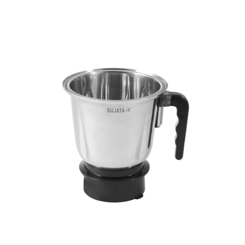 Image of Sujata 1500 ml Dome Jar | Food Grade Stainless Steel Mixer Grinder Jar | Heavy Duty Metal Socket | Compatible with all 900W Mixer Grinders | Perfect for Batters, and Masalas | Black