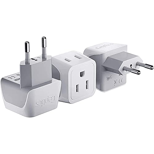 Ceptics Europe Travel Plug Adapter: Dual Input Power Adaptor & Charger for European Outlets