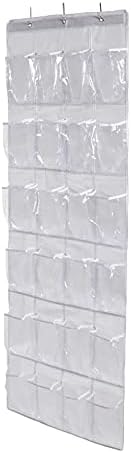 Sac De Rangement Pour Chaussures, Organisateur De Chaussures, Crochet Suspendu En Métal 24 Poches Design Sans Clous Ni Perçage Nécessaire Pour Ranger Chaussures, Jouets, Livres