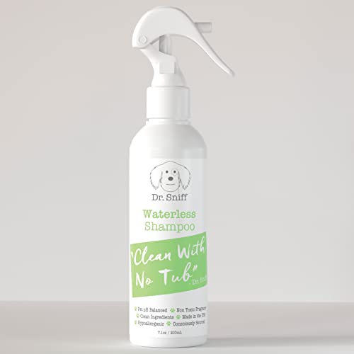 Dr. Sniff Waterless Pet Shampoo Spray, No Rinse Cleansing Treatment for Dog & Cat Hair, Protects Coat & Moisturizes Skin, Made in The USA, 7.1 Oz