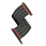 LINKUP - AVA5 PCIE 5.0 ライザーケーブル | RTX5090 RX9070 GPUに対応 | x16 128GB/s速度 | PCIe 4.0 & WRX80/WRX90Eと互換性あり | ストレート ブラック 40cm（全長 44cm）