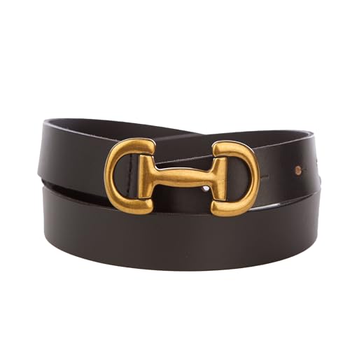 Lucky Brand Women's Fashion Leather Belt | Stylish | Trend | Classic | Modern | Jean | Pant | Skirt | Dress, Equestrian - Black, Small