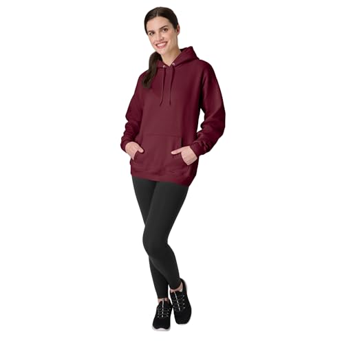 Image of Hanes Men's, EcoSmart, Cotton-Blend Hooded Sweatshirt, Plush Fleece Pullover Hoodie