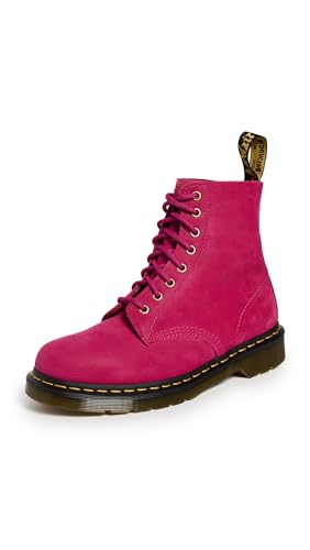 Dr. Martens Unisex 1460 Pascal 8 Eye Boot, Fuchsia Pink Milled Nubuck Leather, UK 6/US M7W8