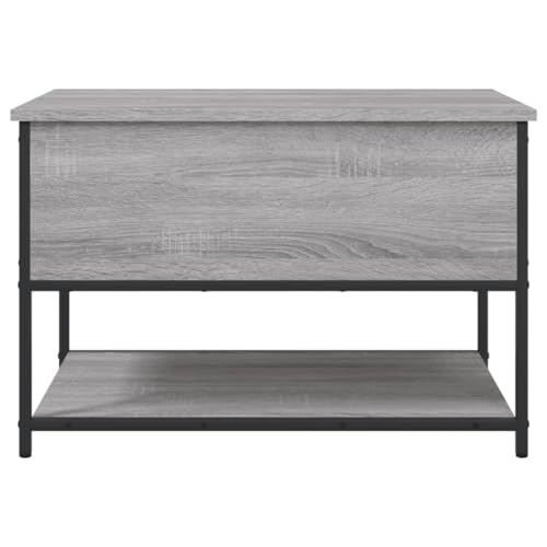Banco con espacio de almacenamiento de diseño moderno en madera gris Sonoma 8