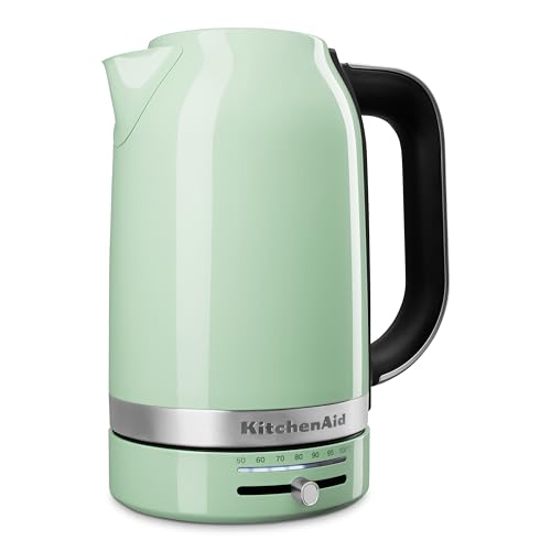 KitchenAid Bouilloire Électrique avec Temperature Réglable de 50 à 100°C - 5KEK1701EPT - Vintage Design en Inox - Avec Filtre Anticalcaire Amovible - Capacité de 1,7 L - 2400W - Macaron Pistache Vert