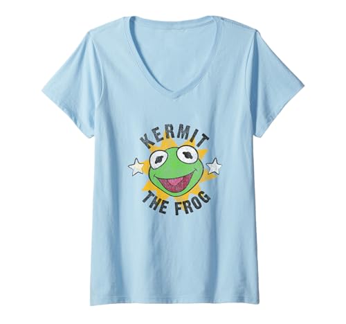 T-shirt Disney Muppets Kermit col V femme style casual
