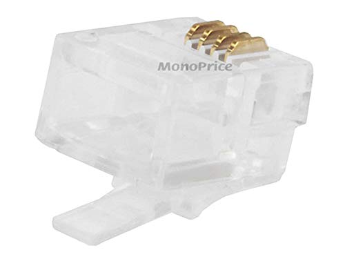 Monoprice 107269 RJ11 6P4C Plug Redondo 2 Paquetes de 50 miniatura 2