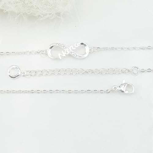 Image of Infinity Heart Bracelets for Daughter Mom Sister Granddaughter Grandma Lovers White Gold Plated Diamond Adjustable Bracelets Best Birthday Mother's day Graduation Gifts, nana