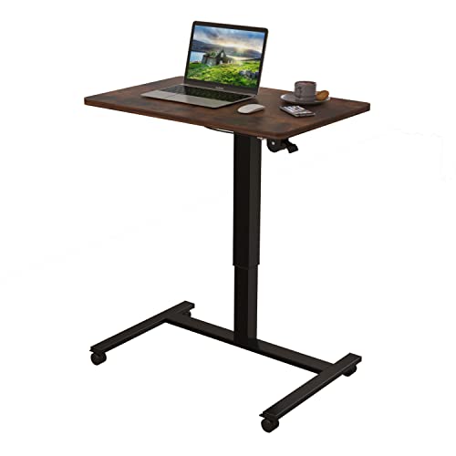 Bilbil Pneumatic Mobile Desk, Gas-Spring Height Adjustable Sit to Stand, Overbed Laptop Table...
