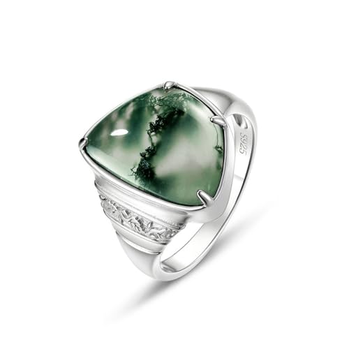 Bague Argent Véritable Femme à géométrie irrégulière et aquamarine agate