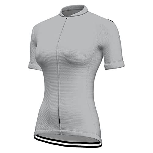 Chickwin Maillot de Ciclismo para Mujer, Color Sólido Camiseta Manga Corta Ciclismo Verano Secado Rápido Transpirable Ropa de Bicicleta MTB con Bolsillos/Jersey de Ciclismo