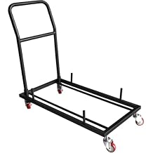 Black Folding Chairs Rack, Multi-Function Dolly, Commercial Storage Grade Steel Frame Storage and Transport Dolly for Plastic Resin and Wood Folding Chairs