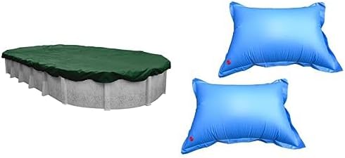 Pool Mate 371521-4-PM Winter Pool Cover with Pillows, Extra Heavy-Duty Green, 15 x 21 ft Above Ground Pools