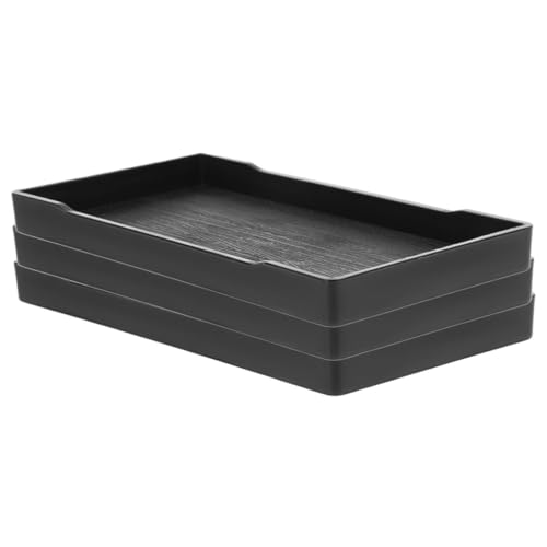 OUNONA 3pc Bathroom Counter Tray Set Decorative Vanity Trays for Makeup Jewelry Toiletries Organizing Rectangular Space-Saving