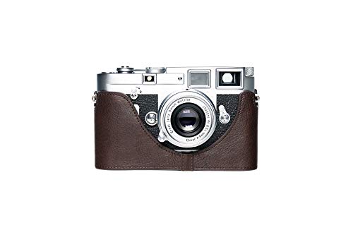Housse moitié caméra cuir véritable Leica M6 M4 M3 M2 M1 Mda étui marron foncé