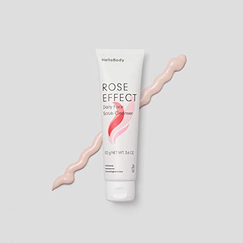 HelloBody Rose Effect Balancing Facial Cleansing Cream (100 ml) - Facial Cleansing with Gentle Exfoliating Effect - with Rose Water for Oily and Combination Skin