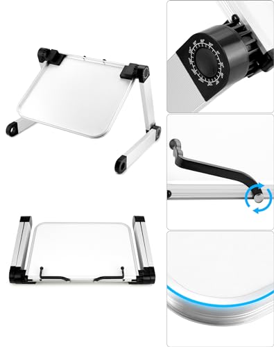 Soporte de lectura para libros de cocina y estudio QWORK plegable en aluminio blanco 2