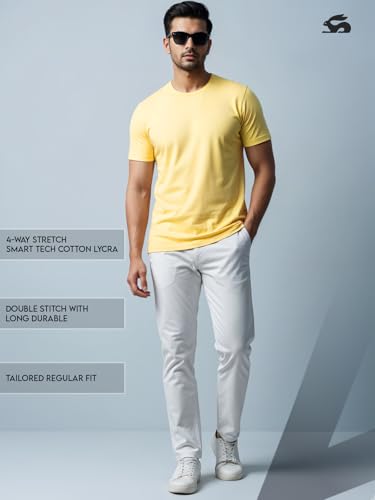 Image of ADRO Men's Cotton Solid Regular Fit T-Shirt