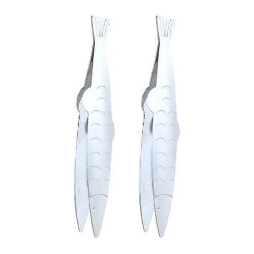 WATIIFUFU Stainless Steel Fish Bone Tweezers - Precision Seafood Preparation Tool, 2pcs for Effortlessly Removing Fish Bones and Meat Hairs