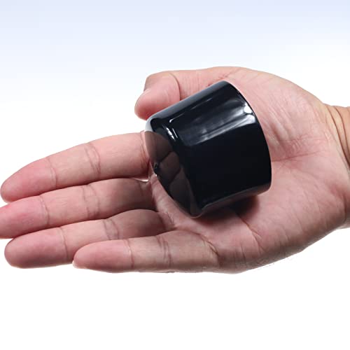 Image of Acocony 2 Inch Rubber Cap (50.80 mm) Round Black Pack of 8 | 2 inch PVC Rubber End Caps Dustproof, Protective & Aesthetic Flexible Covers for Tubing, Pipes, Poles, Bolts & More