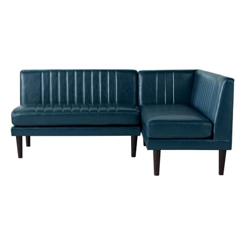 エア・リゾーム ソファー ソファ 3人掛け L字 おしゃれ ダイニングソファー カウチソファ ダイニングソファ Lekka(レッカ) ソファ2点セット ネイビー(レザー)〔右アーム〕