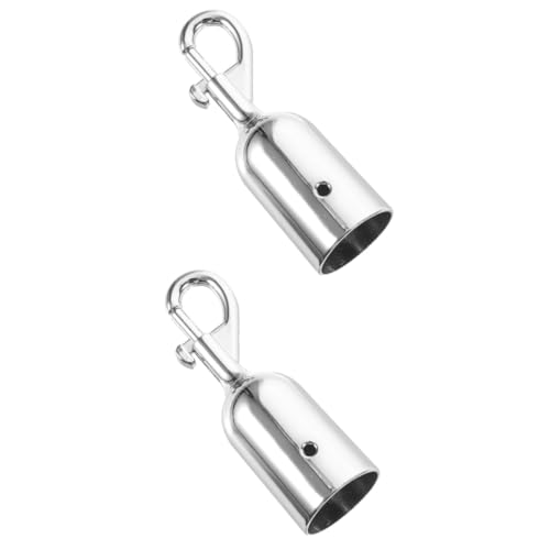 CIYODO 2pcs Guardrail Lanyard Hook Protection Crowds Control Stanchions Rope Hook Aluminum Alloy Fall Protection Lanyard Hook Silver