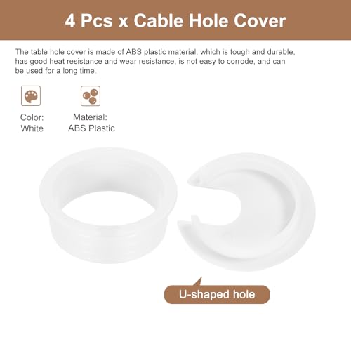 Cache-câbles de bureau uxcell en ABS blanc pour regrouper les fils de PC