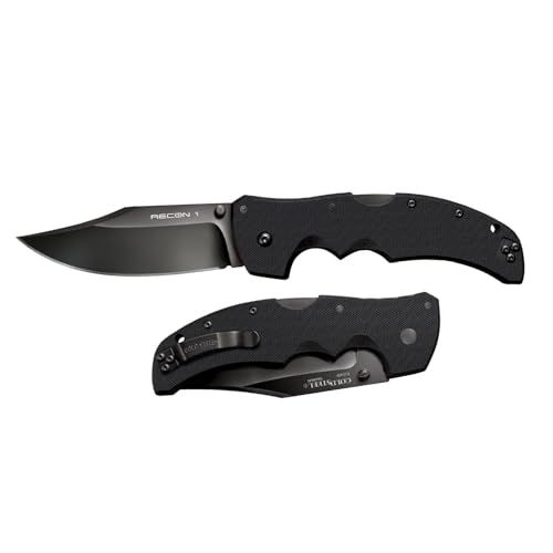 Image of COLD STEEL Recon 1 4 inch S35VN Razor-Sharp Blade 5.375 inch G-10 Handle Tactical Folding Knife w /Tri-Ad Lock, Ambidextrous Pocket /Belt Clip