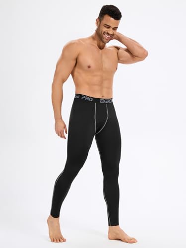 4 Pack Thermal Underwear Long Johns Fleece Base Layer Bottoms Thermal Leggings for Men Compression Pants2