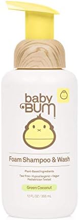 Baby Bum Shampoo & Wash | Tear Free Foaming Soap for Sensitive Skin with Nourishing Coconut Oil | Natural Fragrance | Gluten Free and Vegan | 12 FL OZ