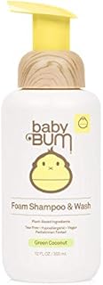 Baby Bum Shampoo & Wash | Tear Free Foaming Soap for Sensitive Skin with Nourishing Coconut Oil | Natural Fragrance | Gluten Free and Vegan | 12 FL OZ