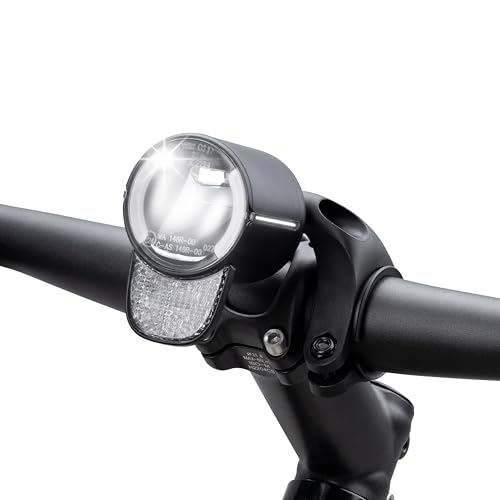 E-Bike LED Fahrradlicht Vorne, 60LUX StVZO Zulassung Frontlicht, Fahrradlicht mit Reflektor, Fahrrad Scheinwerfer, Fahrradlampe Frontlicht für E-Bikes