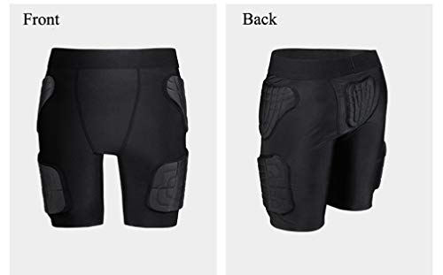 Kids Boys Girls Padded Shorts Protective Underwear Hip Butt Pad Compression Shorts For Football,Basketball,Bike,Soccer,Volleyball,Rugby,Paintball,Cycling,Skate,Snowboard,Ski,Hockey Size Yxl #TOP1
