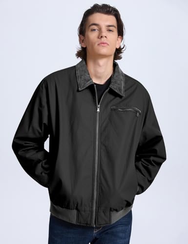 Flygo Mens Sherpa Lined Detroit Jacket Winter Warm Fleece Coat Waxed Washed Canvas Rugged Waterproof Jackets3