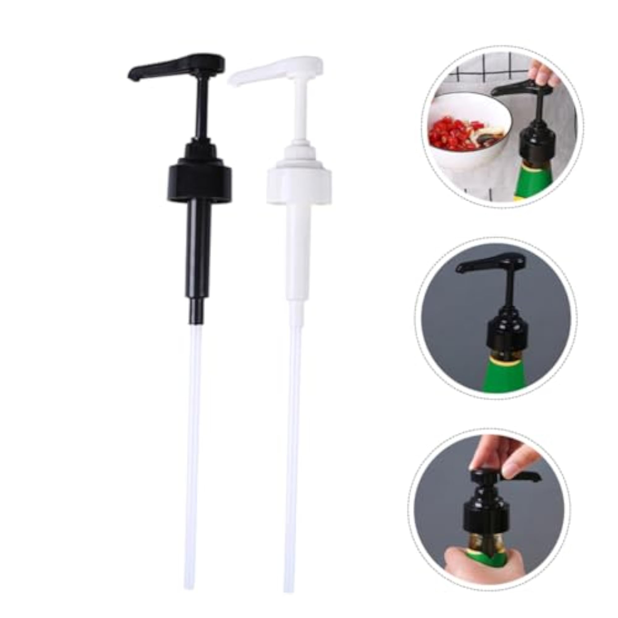 6pcs Press Type Pressure Nozzle Pump Head Condiment Squeeze Bottles