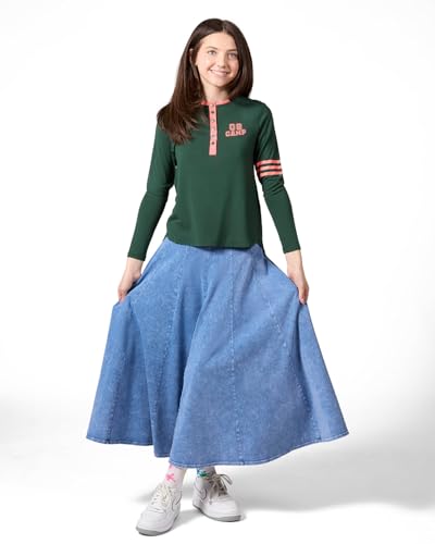 MeMoi Girls Snap-Front Varsity Long Sleeve T-Shirt Black S2