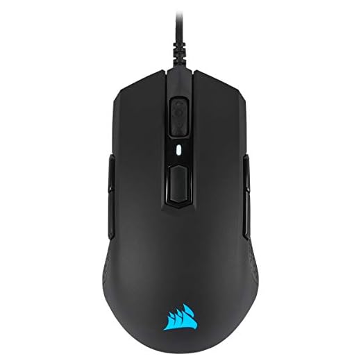 Corsair M55 PRO RGB, Ambidextre D'adhérence Multiples Optique Souris Gaming (12400DPI Optique Capteur, Légère, 8 Boutons Programmables, Rétroéclairage LED RGB) - Noire